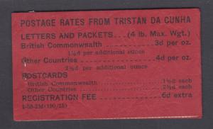 Tristan da Cunha SG SB2 unexploded 1958 Booklet, F-VF