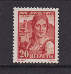 Switzerland  #B67   MNH   1933  Pro Juventute  20c  girl of Ticino