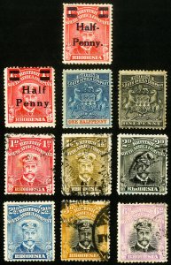 Rhodesia Stamps F-VF Lot Of 10 Early