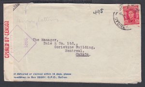 AUSTRALIA 1940s TWO WWII CENSORED COVERS MELBOURNE & SYDNEY TO MONTREAL CANADA