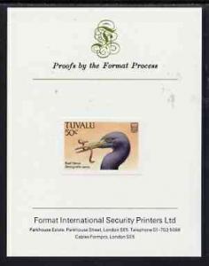 Tuvalu 1988 Eastern Reef Heron 50c imperf proof mounted o...