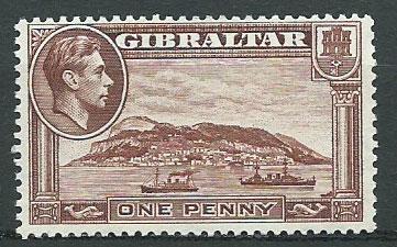 Gibraltar  SG 122 MVLH Deep Brown wmk sideways