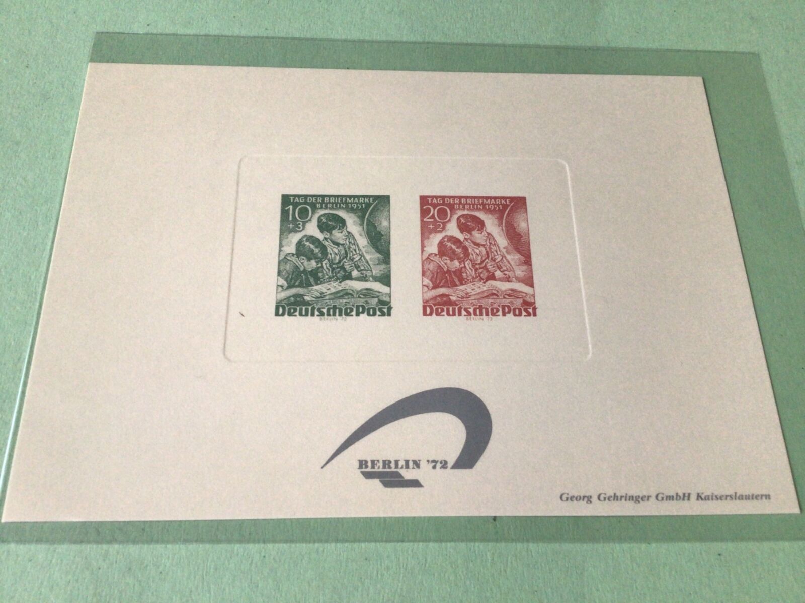 Berlin 1972 Philatelic exhibition mint never hinged Stamps Card Ref ...