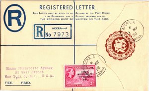 Ghana, Registered, Worldwide Postal Stationary