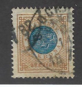 Sweden SC#38 Used F-VF hr SCV$20.00...Grab a Bargain!