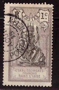 FRENCH INDIA  Scott 25 Used 1914