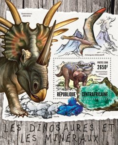 C A R - 2016 - Dinosaurs and Minerals - Perf Souv Sheet - Mint Never Hinged