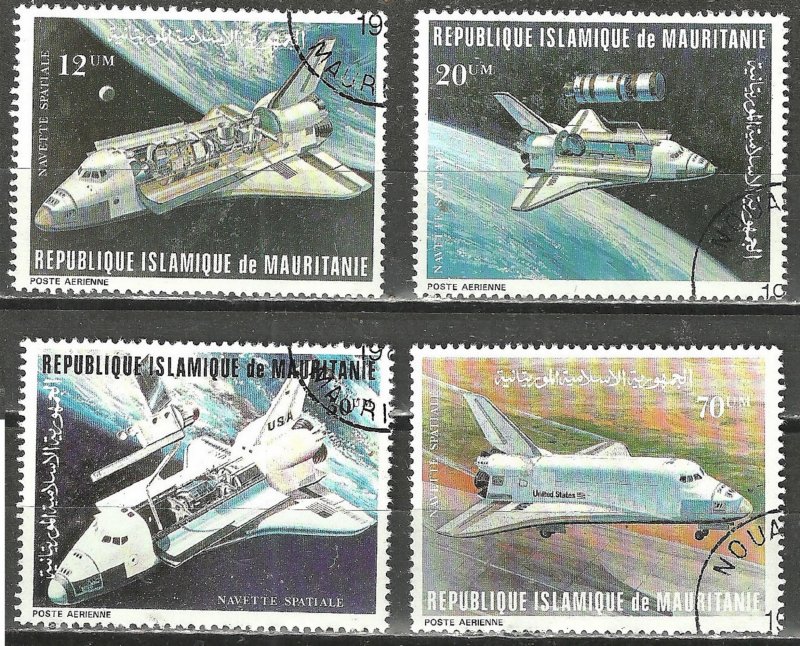 MAURITANIA 1981 SPACE SHUTTLE COLUMBIA Scott #C202-C205 Airmails WYSIWYG Lot