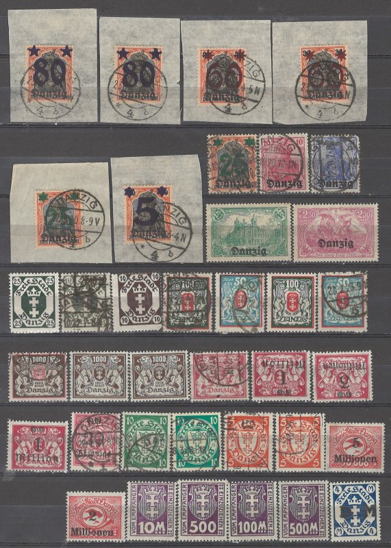 COLLECTION LOT # 5363 DANZIG 37 STAMPS 1920+ CLEARANCE