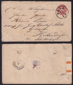 Austria - 1864 - Michel #U28 - PS envelope - used - PRAG pmk Czech Republic
