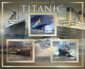 TOGO - 2011 - Sinking of Titanic - Perf 3v Sheet - Mint Never Hinged