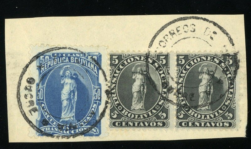 Bolivia Revenue Postage Fiscal Tax Stamps Latin America