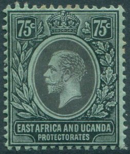 Kenya Uganda and Tanganyika 1921 SG52d 75c black/emerald on emerald back KGV few