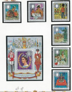 Comoro Islands QEII 25th Coronation ann.   mnh Mi 407-412 Bl.139a