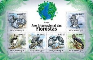 Mozambique - Eagles - 6 Stamp  Sheet 13A-522