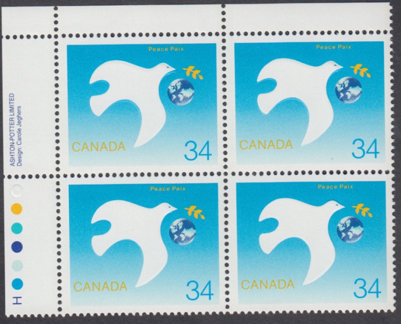 Canada - #1110 International Year of Peace Plate Block - MNH