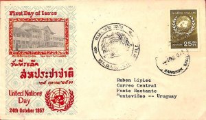 aa7070 - Thailand - Postal History - FDC COVER  1957 -  UNITED NATIONS