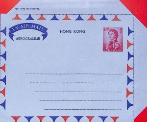 aa6790 - HONG KONG - POSTAL HISTORY - Stationery AEROGRAMME   - 50 cents