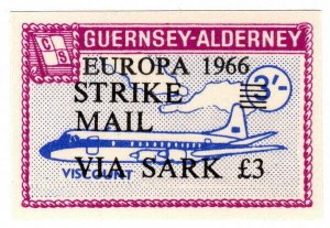 (I.B) Guernsey Cinderella : Strike Mail Overprint £3 (Sark) 