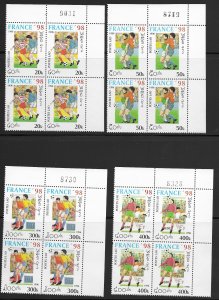 Laos 1268-73 Soccer MNH cpl. set x 4, vf 2020 CV $21.40