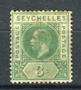 SEYCHELLES; 1912 early GV issue used Shade of 3c. value