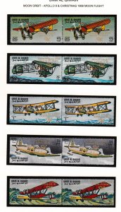 Umm Al Qiwain MI296A-304A, History of Aviation, Pairs with Diff. Overprints, NH