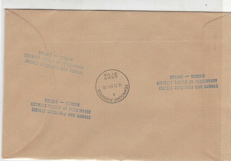 Cyprus 1981 Bells Cancel Regd Airmail Various Christmas Stamps Cover Ref 30528