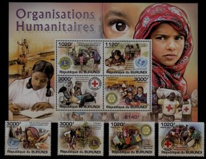 Burundi 926-30 MNH Red cross/Rotary/Lions SCV30