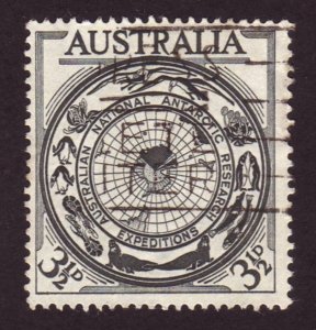 Australia 1954 Sc#276, SG#279 3-1/2d Black Antarctica Symbol USED-VG-NH.