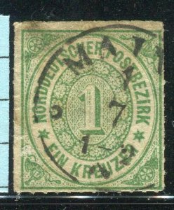 GERMANY; NORTHERN STATES 1860s classic early issue used 1k. value