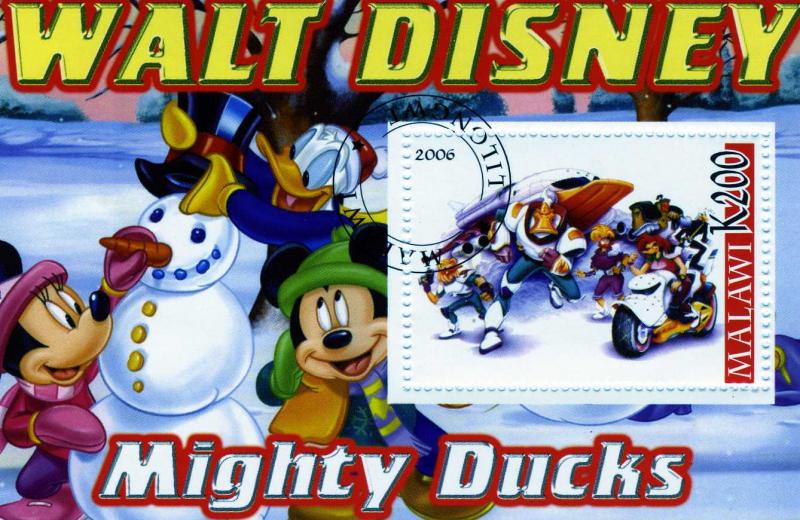 Malawi 2006 DISNEY Donald Mighty Ducks s/s Perforated Fine Used VF