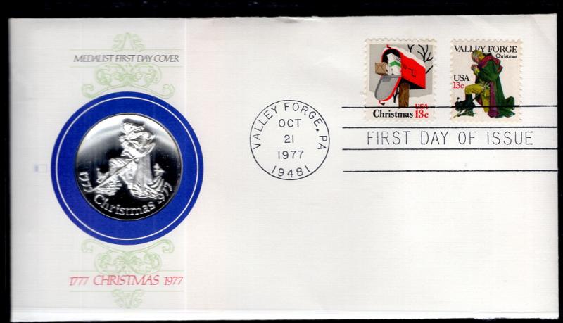 US 1729-1730 Christmas Fleetwood With Silver Proof U/A FDC