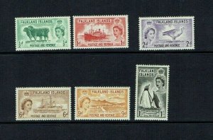 Falkland Islands: 1955, Queen Elizabeth definitive set, Mint