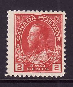 Canada-Sc#106-Unused 2c carmine-KGV Admiral-og-hinged-1911-Cdn258-