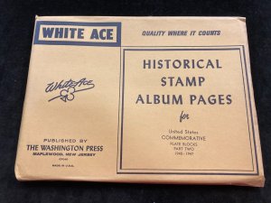 KAPPYSTAMPS  WHITE ACE COMMEMORATIVE PLATE BLOCKS PART TWO 1940-47 UNUSED