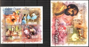 Solomon Islands 2013 Art Paintings Edgar Degas Sheet + S/S MNH