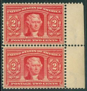 USA : 1903. Scott #324 Beautiful PO Fresh & well centered MNH pair. Choice item.