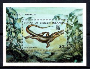 Turks & Caicos Islands 1991 Extinct Animals - Mesosaurus Mint MNH MS SC 911