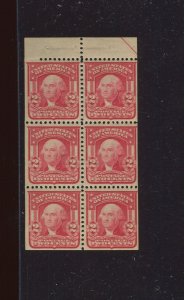 319g Washington Mint POSITION B Booklet Pane of 6 Stamps (By 1457)