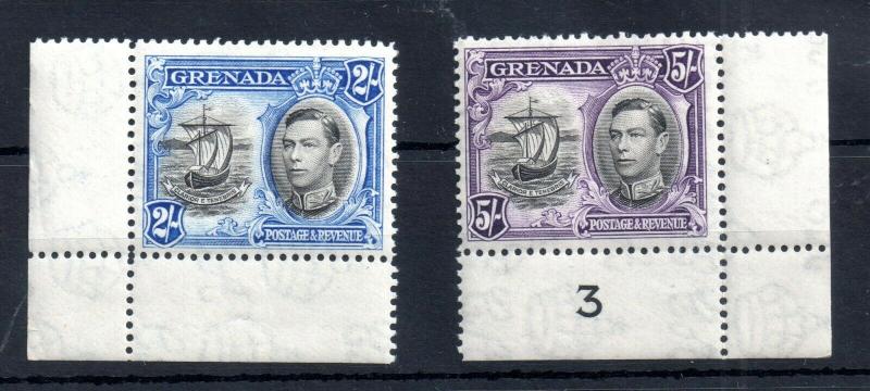 Grenada KGVI 1938 2/- & 5/- mint marginals SG161 SG162 WS13410