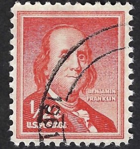 United States #1030 1/2¢ Benjamin Franklin (1955). Used