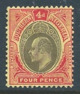 Southern Nigeria #37 MH 4p Edward VII Defin. - Wmk. 3