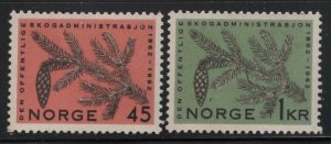 Norway 1962 Fir Tree Branch & Cone set Sc# 406-07 NH