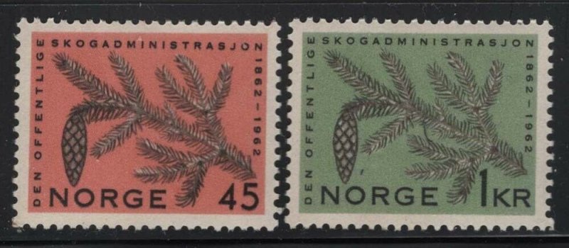 Norway 1962 Fir Tree Branch & Cone set Sc# 406-07 NH