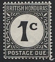 BRITISH HONDURAS 1956  Sc  J1  1d Postage Due Mint NH VF