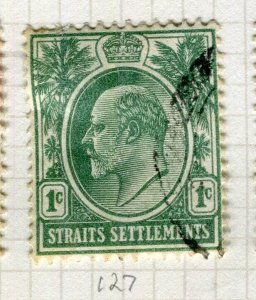 STRAITS SETTLEMENTS; 1904 early Ed VII Mult. Crown CA issue fine used 1c. value