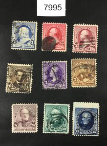 MOMEN: US STAMPS #219-227 USED   LOT #7995