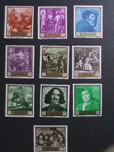 ​SPAIN-1959-SC#893-902  HONORING OF DIEGO DE SILVA VALAZQUEZ MNH VERY FINE