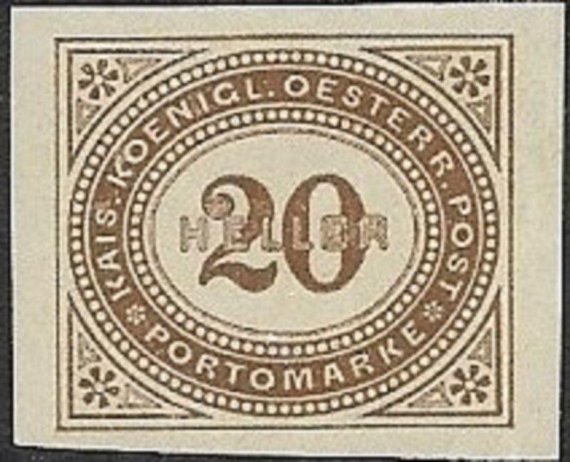 Austria 1899 Postage Due SC# J19 Mint Hinged Fine