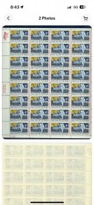 US C76 First Man on the Moon, Complete Sheet/32,  Mint NH, Issued In 1969